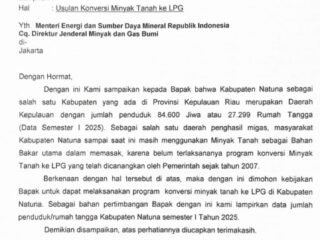 Pemkab Natuna Sebut Usulan Konversi Minyak Tanah ke LPG Sudah Diajukan Sejak Awal 2025